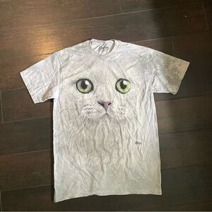 The Mountain White Cat Face Tee